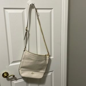 Coach cross body 11 1/2” X 13” cream colored leather brand new